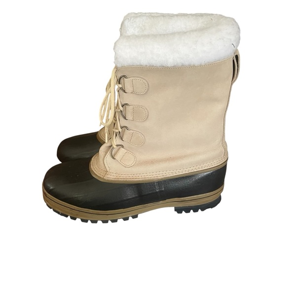 Red Ball Leather Wool Lined Snow Duck Hunting Boots Vibram Sole USA Men's Sz 13 - Picture 1 of 10